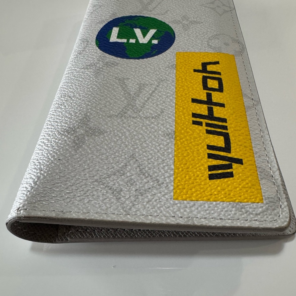 Louis Vuitton Metallic Wallet with Green and Yellow Details